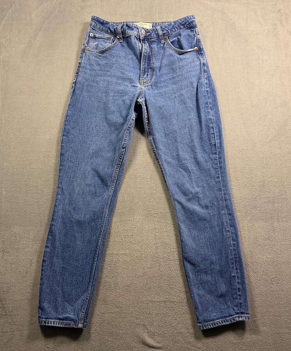 Abercrombie & Fitch Jeans Womens 28 Medium Wash High Rise Mom Straight Leg Denim